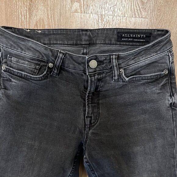 All Saints Mast Washed Grey skinny Jean size 27 - Picture 4 of 6